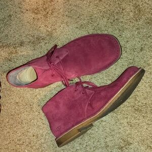 UGG Men's Cranberry Red Suede Brunch Boots sz 11.5